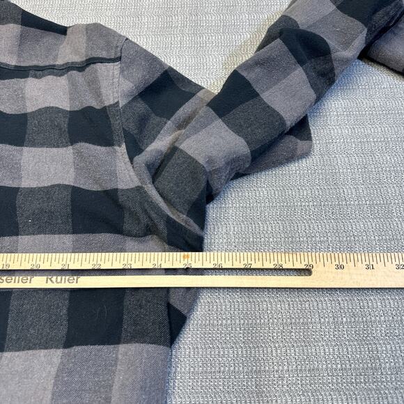 Vineyard Vines‎ Flannel Mens XL Heavyweight Shacket Grey Plaid Gorp - Picture 8 of 9